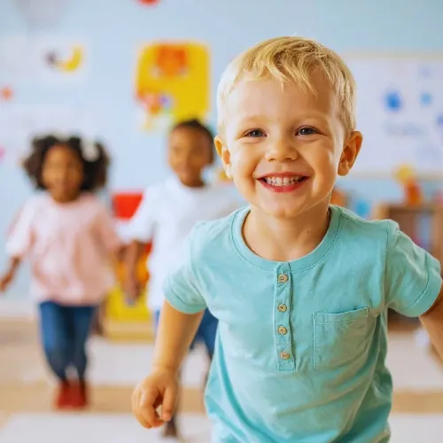 Child lying and smiling
